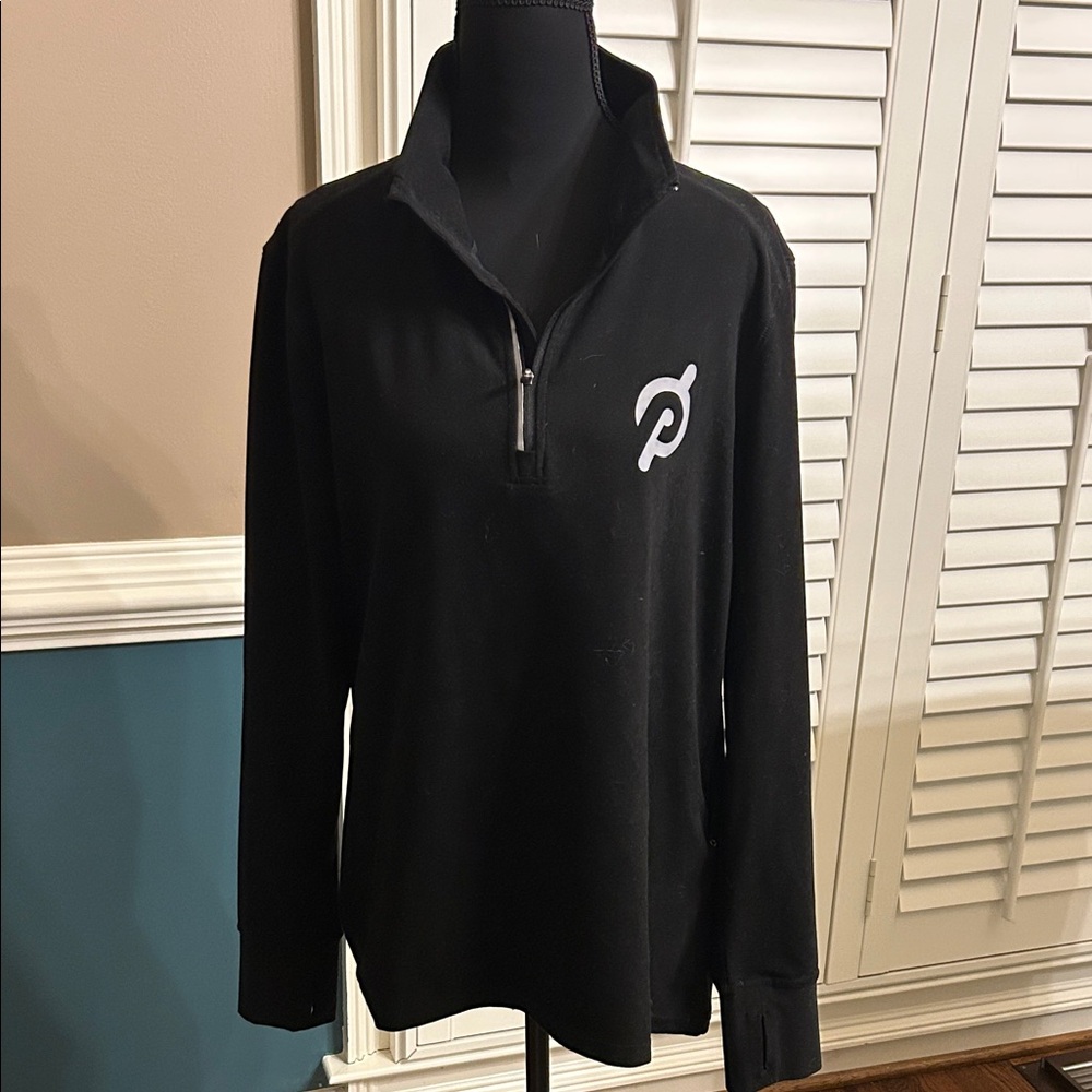 Peloton Black Pullover with Red and White Logo